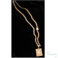 Colar Grumet 3mm Banhado 18k Inicial Com A Letra K - 2