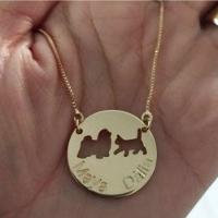Gargantilha Mandala Personalizada Animais De Estimação Banhado A Ouro - 1