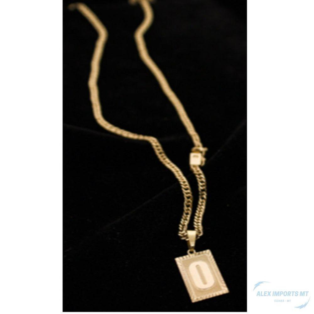 Colar Grumet 3mm Inicial Com Pingente O Banhado 18k - 2