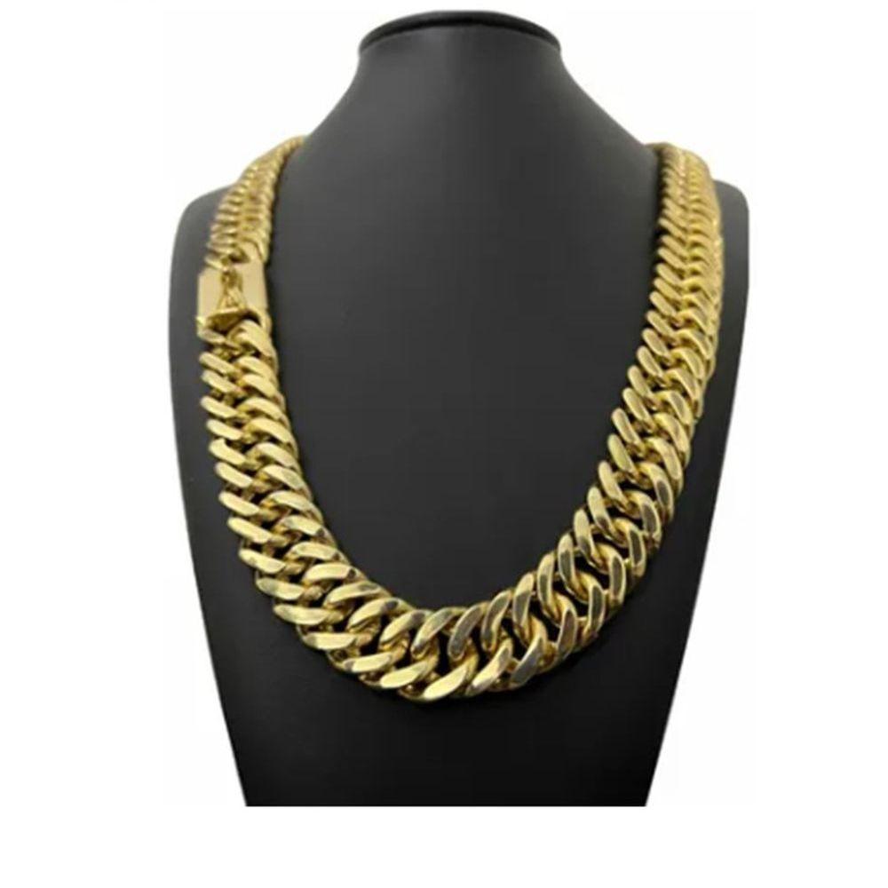 Cordão Grumet Lacraia 18mm Banhado A Ouro Corrente Grossa - 1