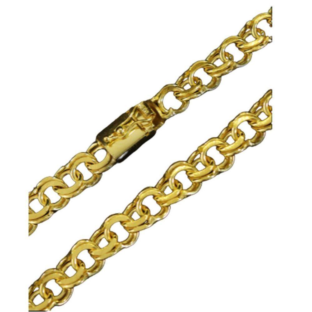 Cordão Corrente Friso 12Mm Semelhante Ao Ouro 18K - 1