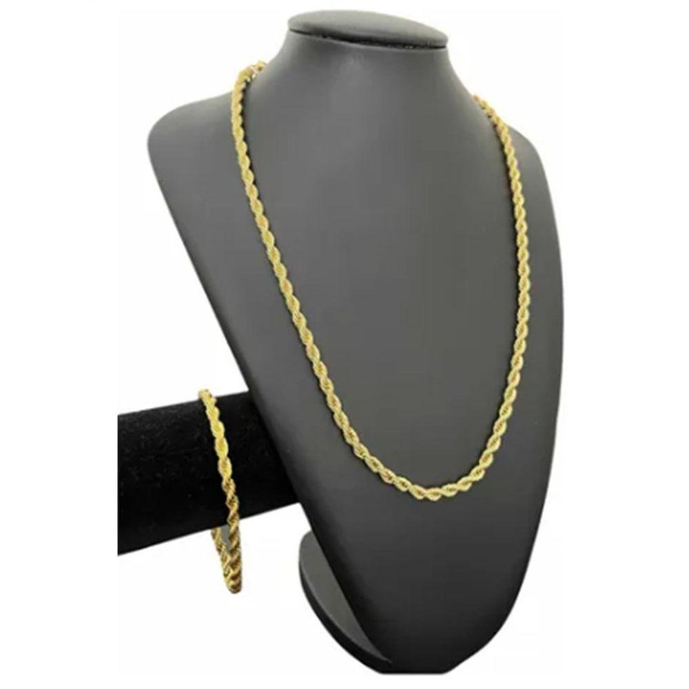 Cordão + Pulseira 5mm Baiano Corda Otima Qualidade - 1