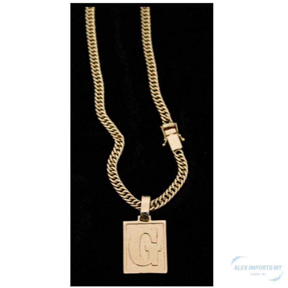 Colar Grumet Duplo Pingente Letra Inicial Com G - 2