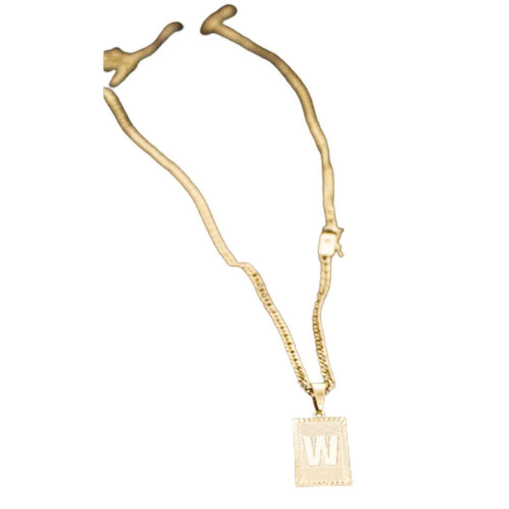 Cordão Grumet Duplo Com Pingente Da Inicial W - 1