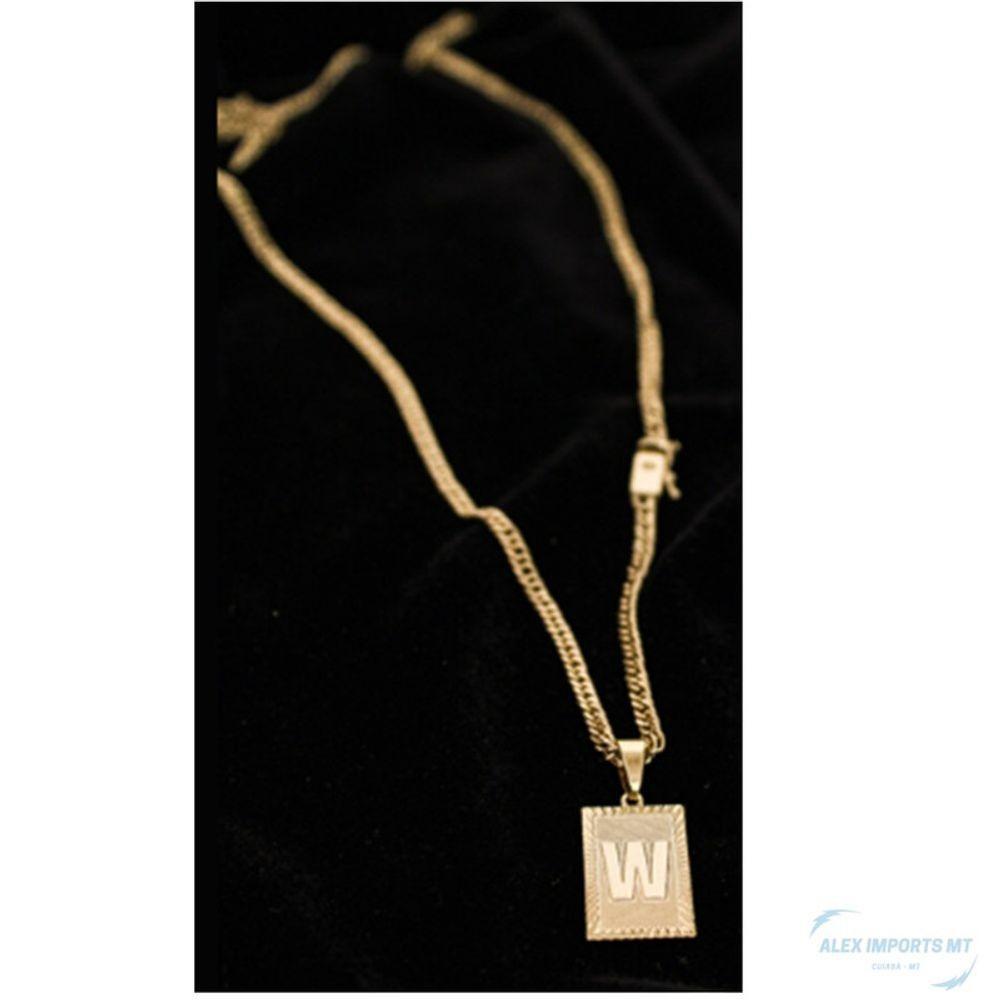 Cordão Grumet Duplo Com Pingente Da Inicial W - 2