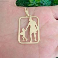Pingente Masculino Pai e Filho Banhado a Ouro 18k - 2