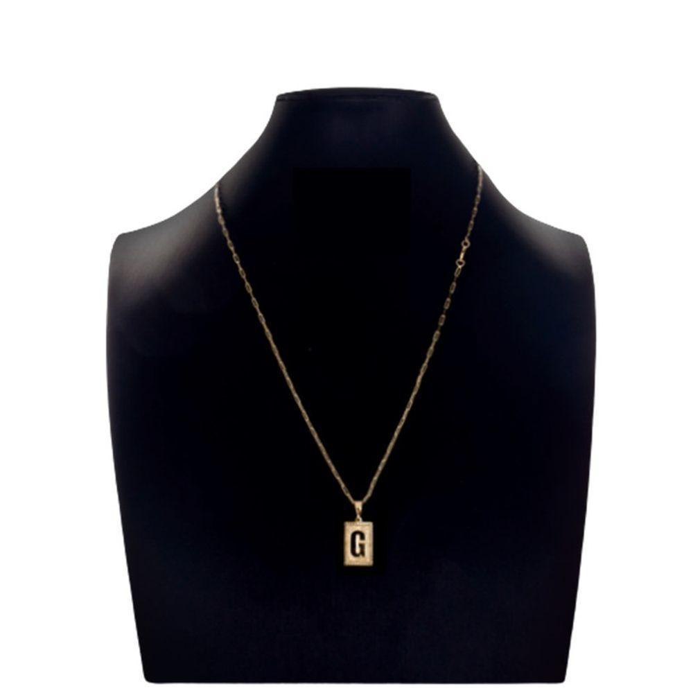 Colar Carti 2mm Pingente Inicial Com Letra G - 1