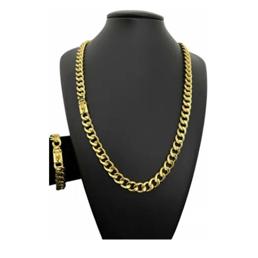 Cordao Pit Bull + Pulseira 10 Milimetros Correnti Banhado - 1