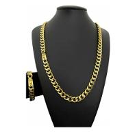 Cordao Pit Bull + Pulseira 10 Milimetros Correnti Banhado - 1