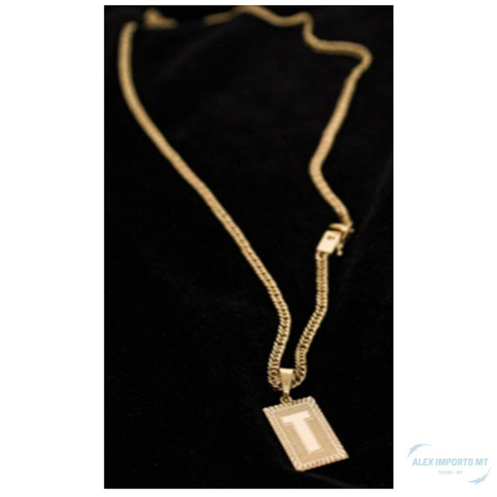 Cordão Grumet Correntes Com Pingente Inicial T - 2