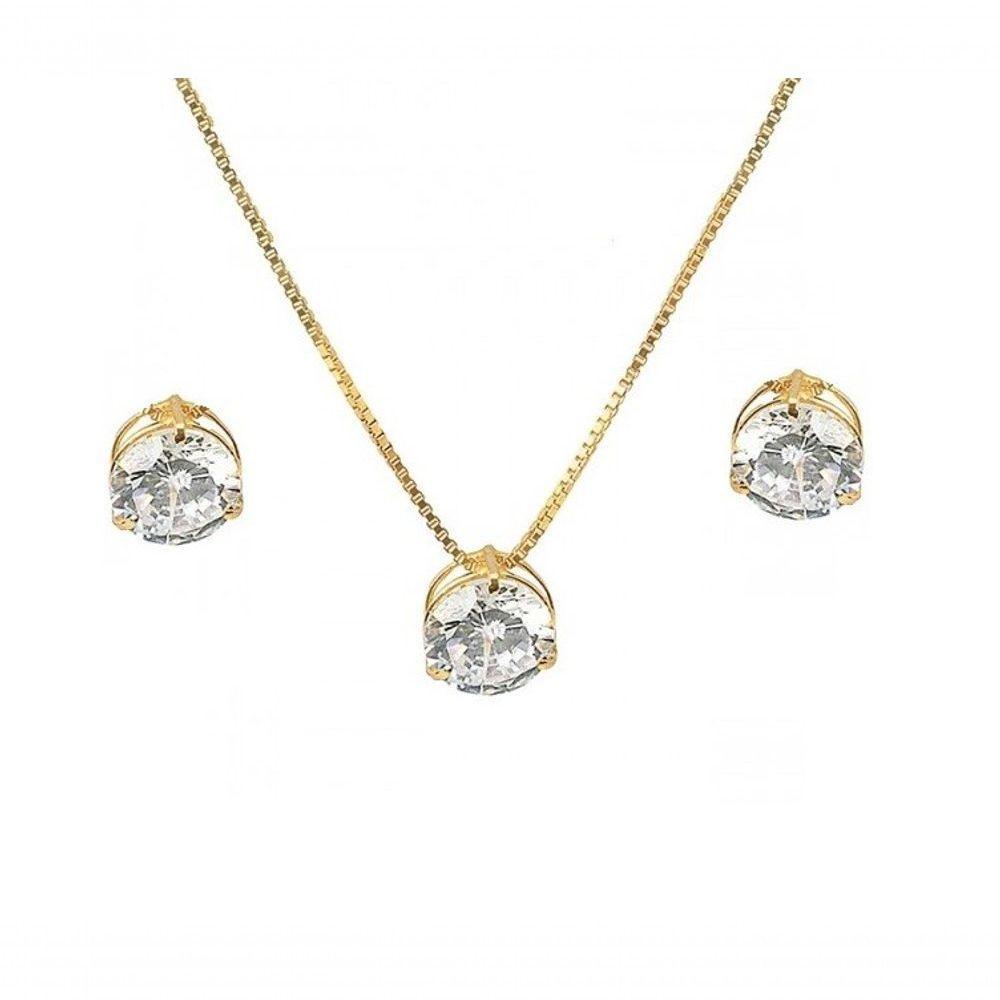 Conjunto Ponto Luz, Banhado A Ouro 18K - 1