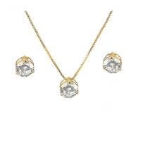 Conjunto Ponto Luz, Banhado A Ouro 18K - 1