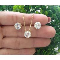 Conjunto Ponto Luz, Banhado A Ouro 18K - 2
