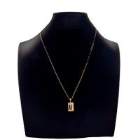 Cordão Carti Fecho Lagosta Com Pingente De Letra U - 1