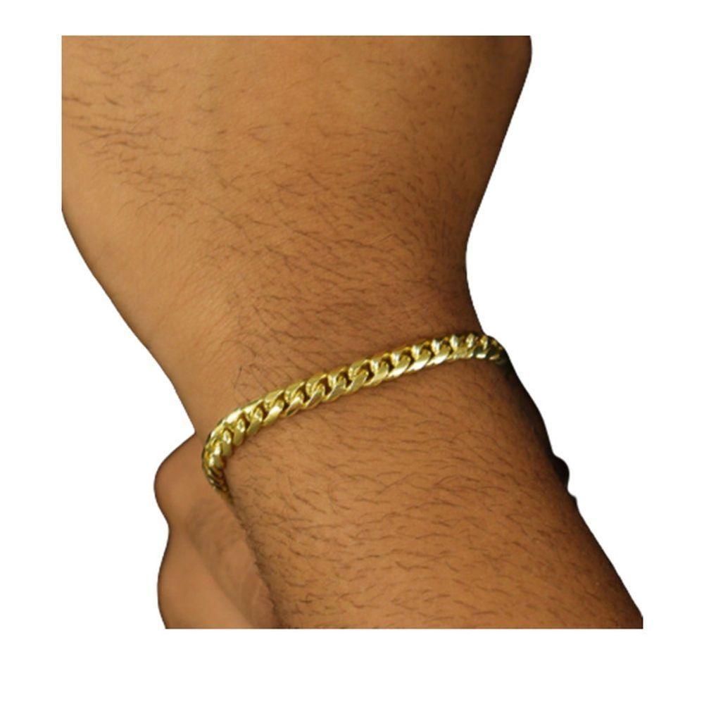 Pulseira 6mm Cubana Moeda Antiga Nao Perde A Cor - 1