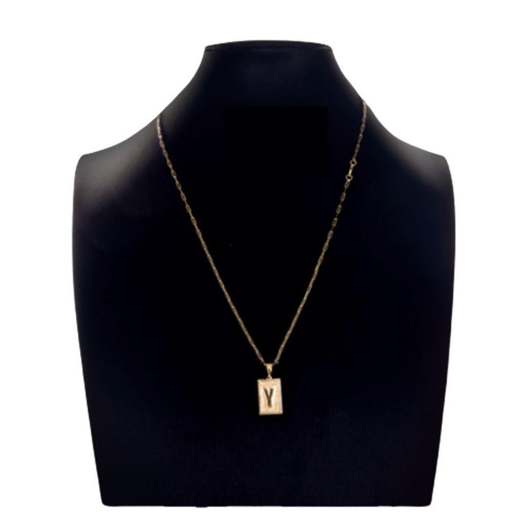 Cordão Carti Fecho Lagosta Pingente Com Letra Y Fina - 1