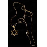 Corrente 0,7mm Com Pingente Estrela De Davi Não Perde A Cor - 2