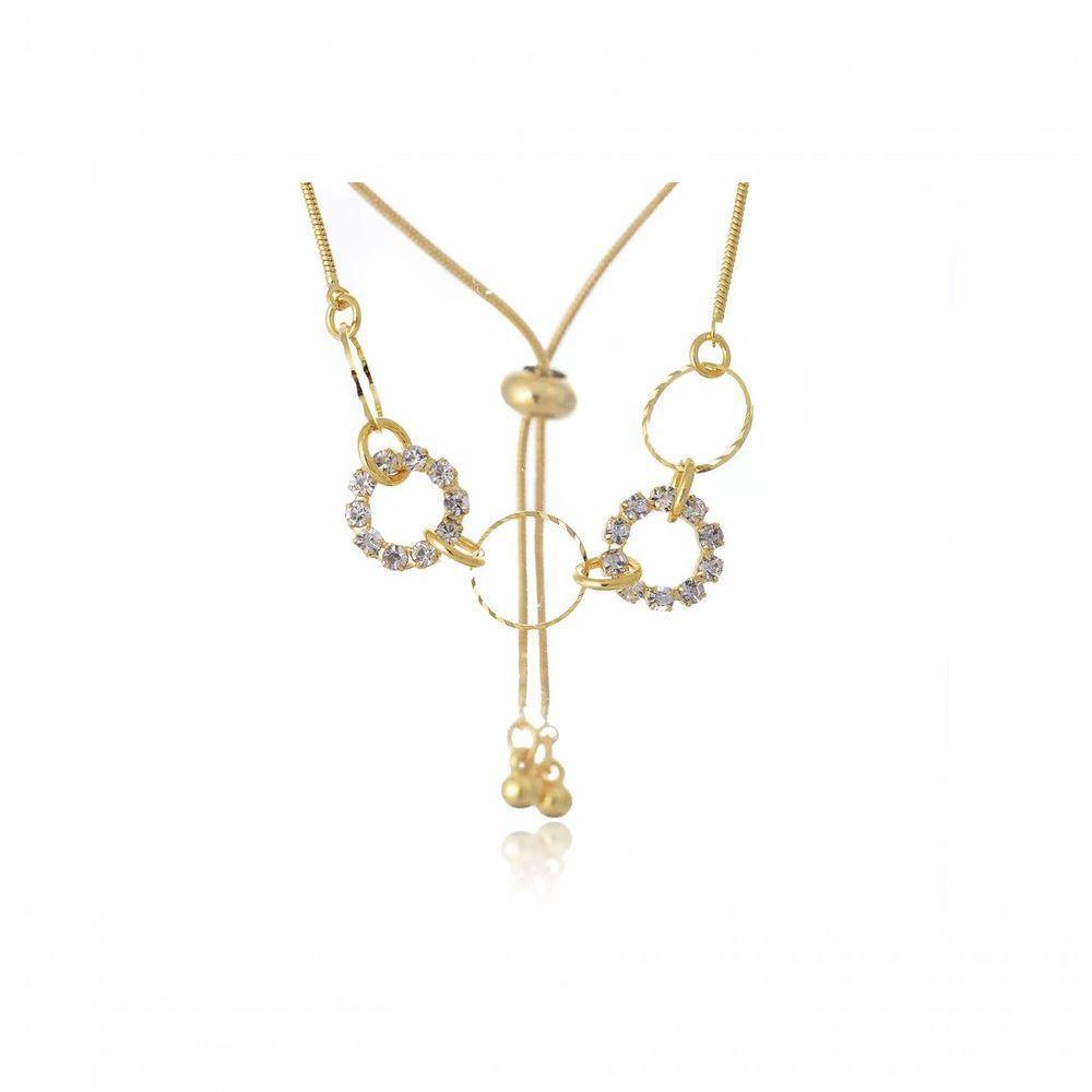 Pulseira Regulável Com Arcos Trabalhados Folheado Em Ouro 18 - 1