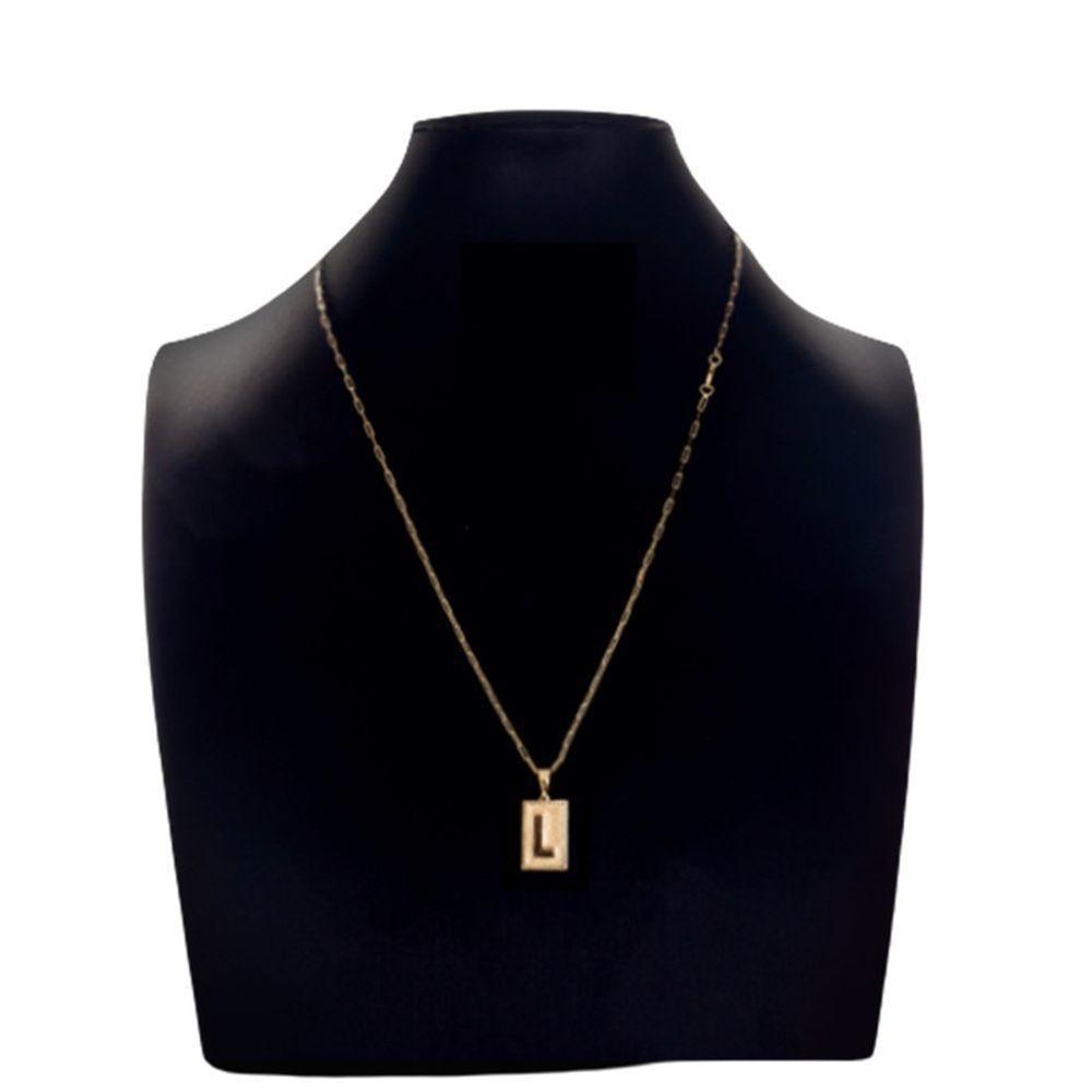 Cordão Carti Fecho Lagosta Com Pingente Com Letra L - 1