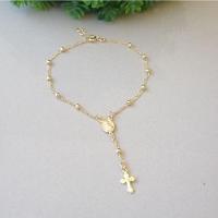 Pulseira Estilo Terço Em Banho De Ouro F. 5.7 - 2