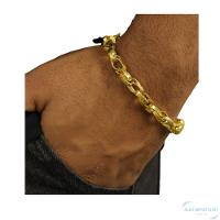 Pulseira 8mm Tijolinho Elo Duplo Moeda Antiga Pusseiira