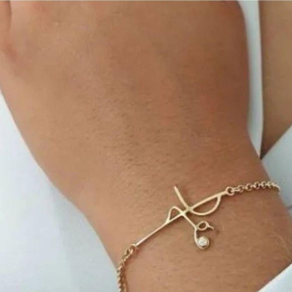 Pulseira Fé Ponto De Luz Em Banho De Ouro F 7.7 - 1