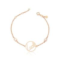 Pulseira Luck Com Zircônias, Revestida Em Ouro Rose - 1