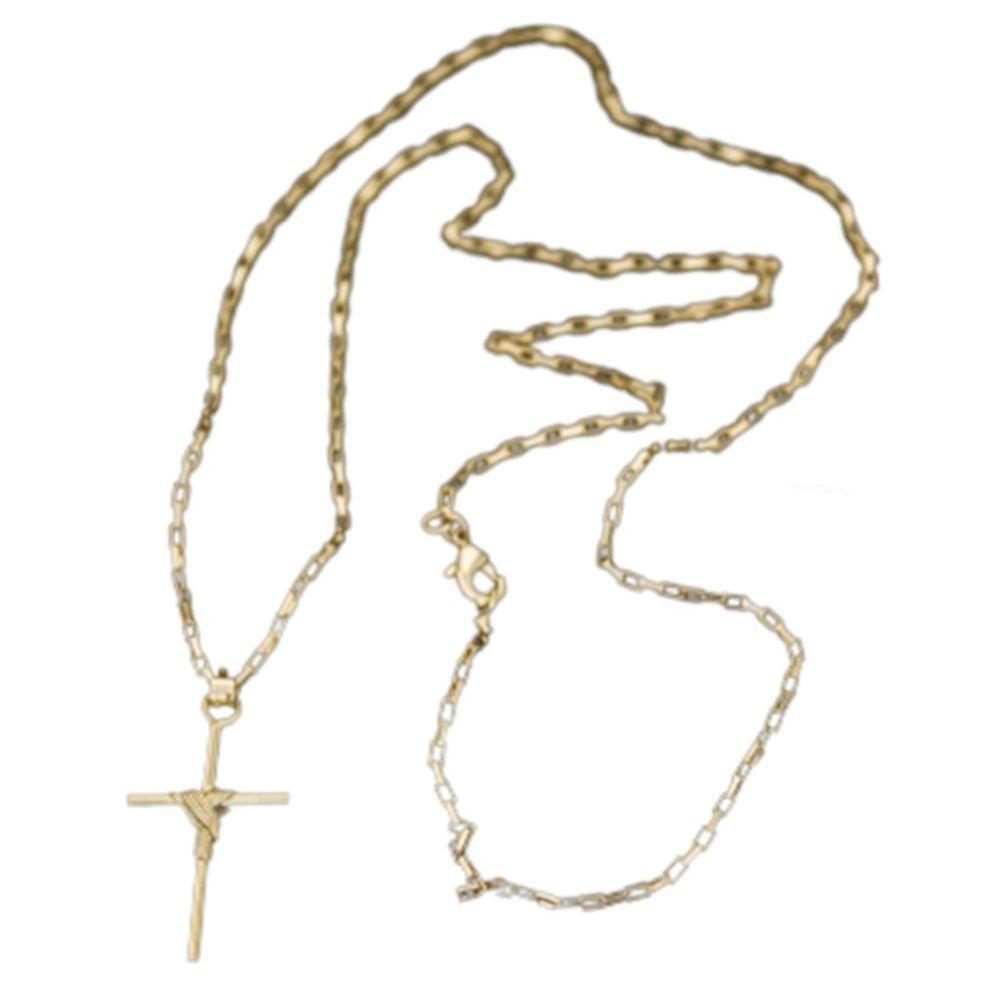 Corrente Com Pingente Cruz Fio Palito Não Enferruja - 1