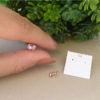 Pingente De Coração Rosa Em Ouro 18k