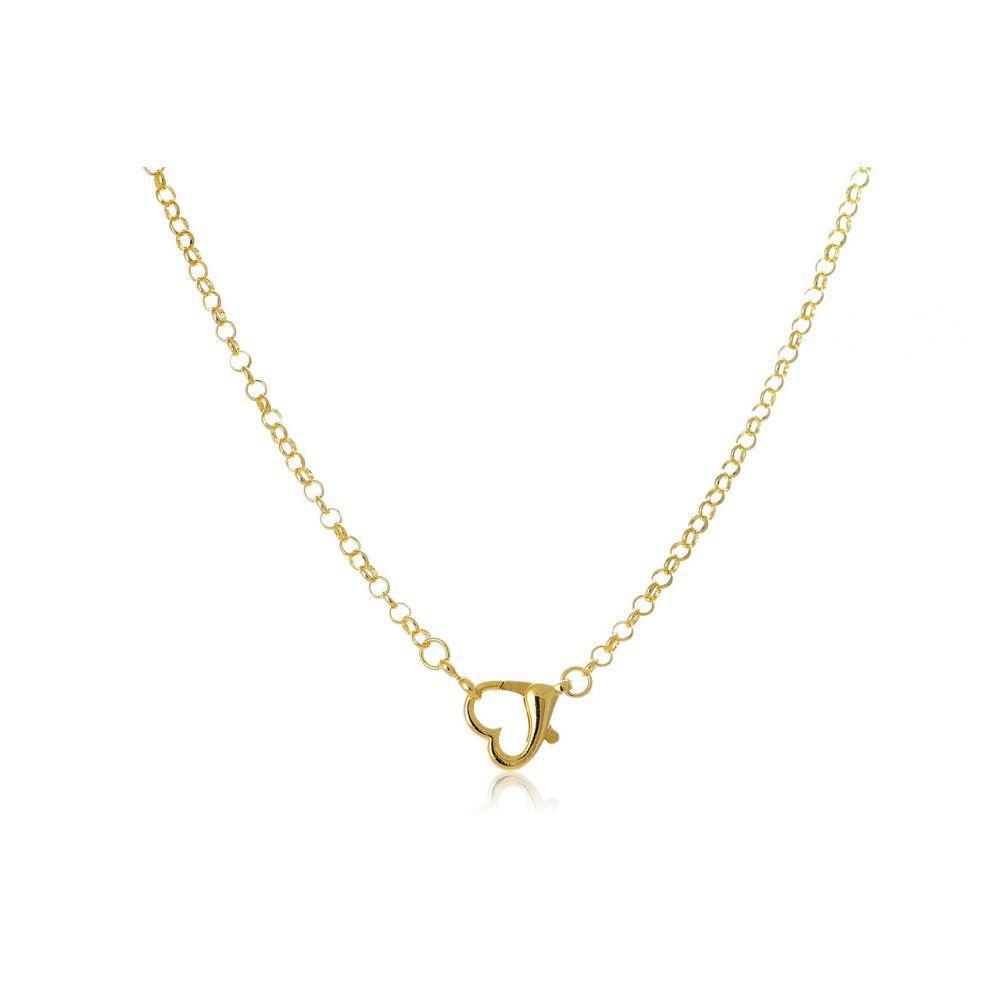 Pulseira Com Design De Elos Finos E Fecho De Coração Folhead - 2