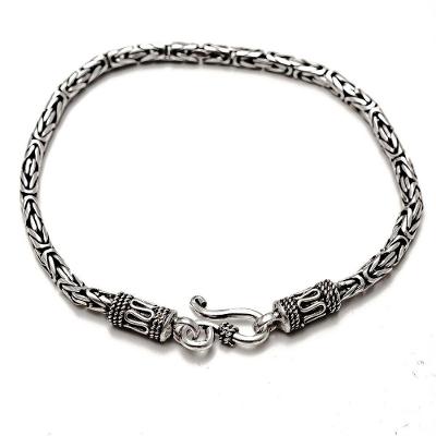 Pulseira Masculina Bali Prata 925 Ponto Peruano - 21cm