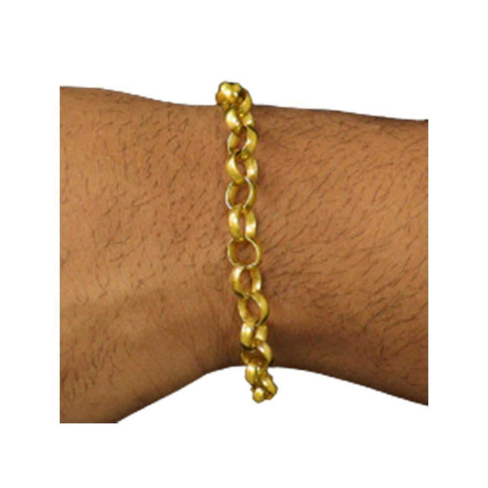 Pulseira 8mm Elo Portugues Moeda Antiga Nao Enferruja - 1