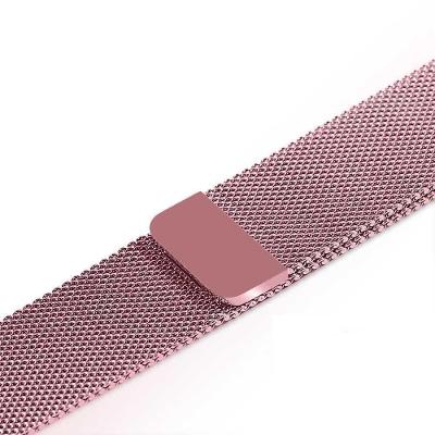 Pulseira Milanese De Aço De Ferro Para Apple Watch Rosa