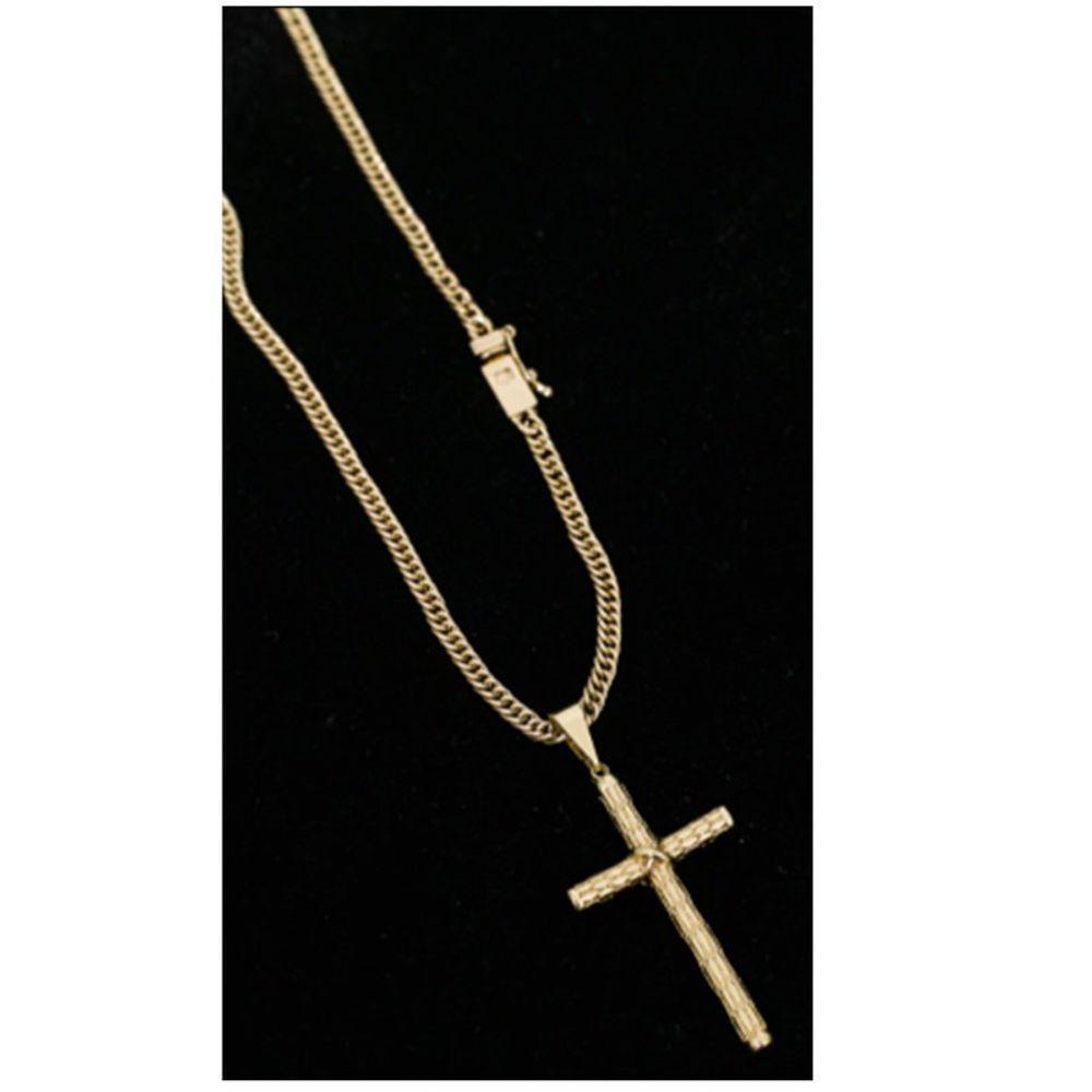 Cordão Grumet Duplo Fecho Gaveta Pingente Cruz Palito Fina - 2