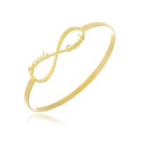 Pulseira Rígida Com Infinito E Nome Do Casal Folheado Em Our - 1