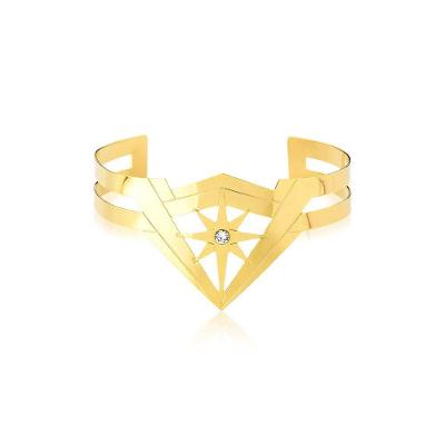 Pulseira Star Crystal Mulher Maravilha Revestida Em Ouro