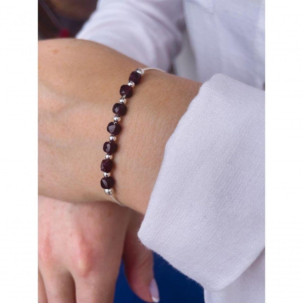 Pulseira Ajustável Prata 925 Cristais Marrons - 5