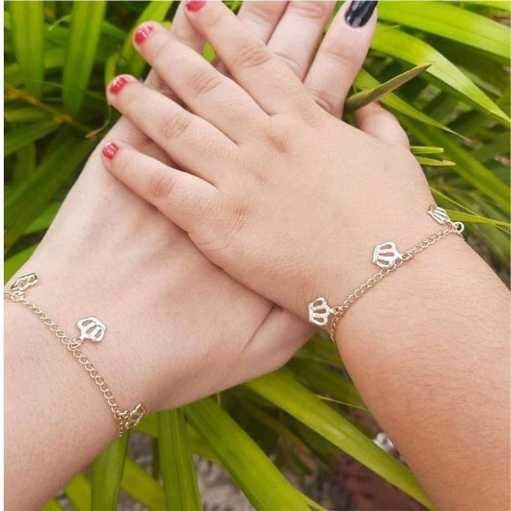 Kit Pulseira Tal Mãe E Tal Filha Coroa Banhado A Ouro - 1