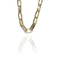 Pulseira De Elos Intercalados Grandes Folheados A Ouro 18K - 1