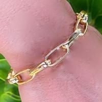 Pulseira De Elos Intercalados Grandes Folheados A Ouro 18K - 2