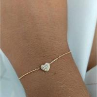 Pulseira Coração Cravejado Em Banho De Ouro F 5.4 - 1