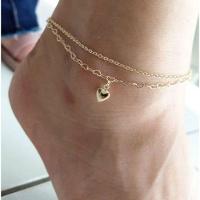 Tornozeleira Com Pingente De Coração Banho De Ouro - 2