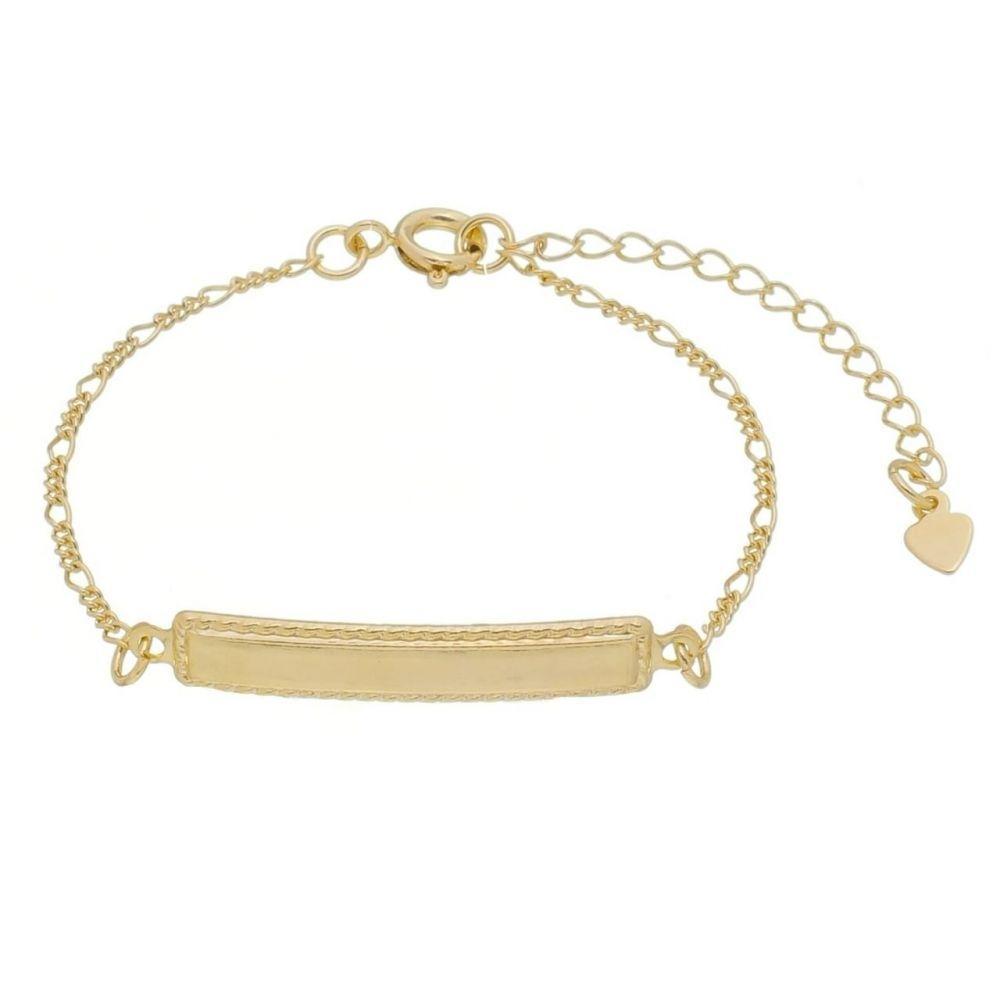 Pulseira Infantil com Plaquinha Banho de Ouro - 1