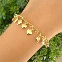 Pulseira Com Vários Pingentes De Coração Banhado A Ouro - 1