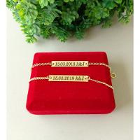 Pulseira Chapinha Personalizada Para Casal Banhado A Ouro - 1