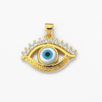 Pingente Amuleto Olho Grego Cravejado Zircônia Banhado Ouro 18k