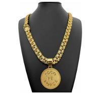 Corrente Cordão Banhado Ouro 12mm C- Pingente Tripo Friso - 1