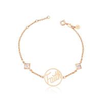 Pulseira Faith Com Zircônias, Revestida Em Ouro Rosê - 1