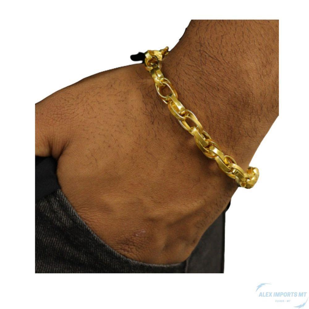 Pulseira 8mm Tijolinho Elo Duplo Moeda Antiga Nao Descasca - 2