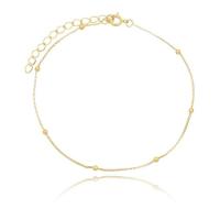 Tornozeleira Corrente Mini Bolinhas Banhado em Ouro 18k - 1
